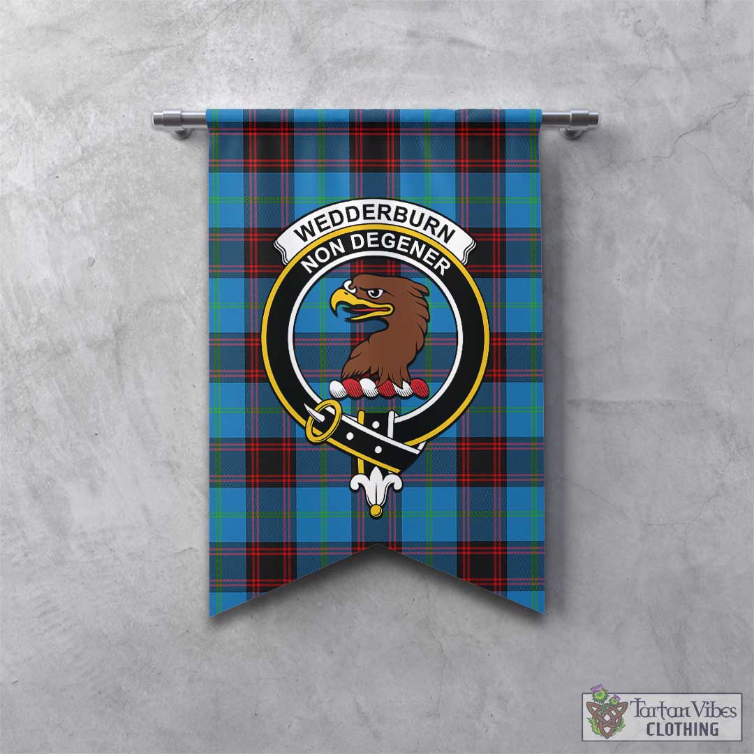 Wedderburn Tartan Gonfalon, Tartan Banner with Family Crest - Tartan Vibes Clothing