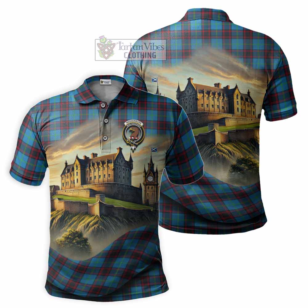 Tartan Vibes Clothing Wedderburn Tartan Family Crest Polo Shirt with Scottish Ancient Castle Stype