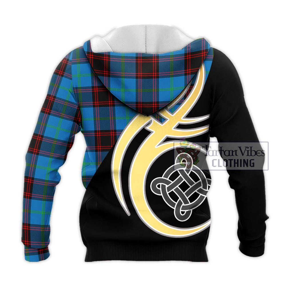 Wedderburn Tartan Knitted Hoodie with Family Crest and Celtic Symbol Style - Tartan Vibes Clothing