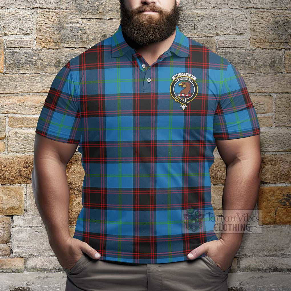 Wedderburn Tartan Polo Shirt with Family Crest Celtic Skull Style - Tartan Vibes Clothing