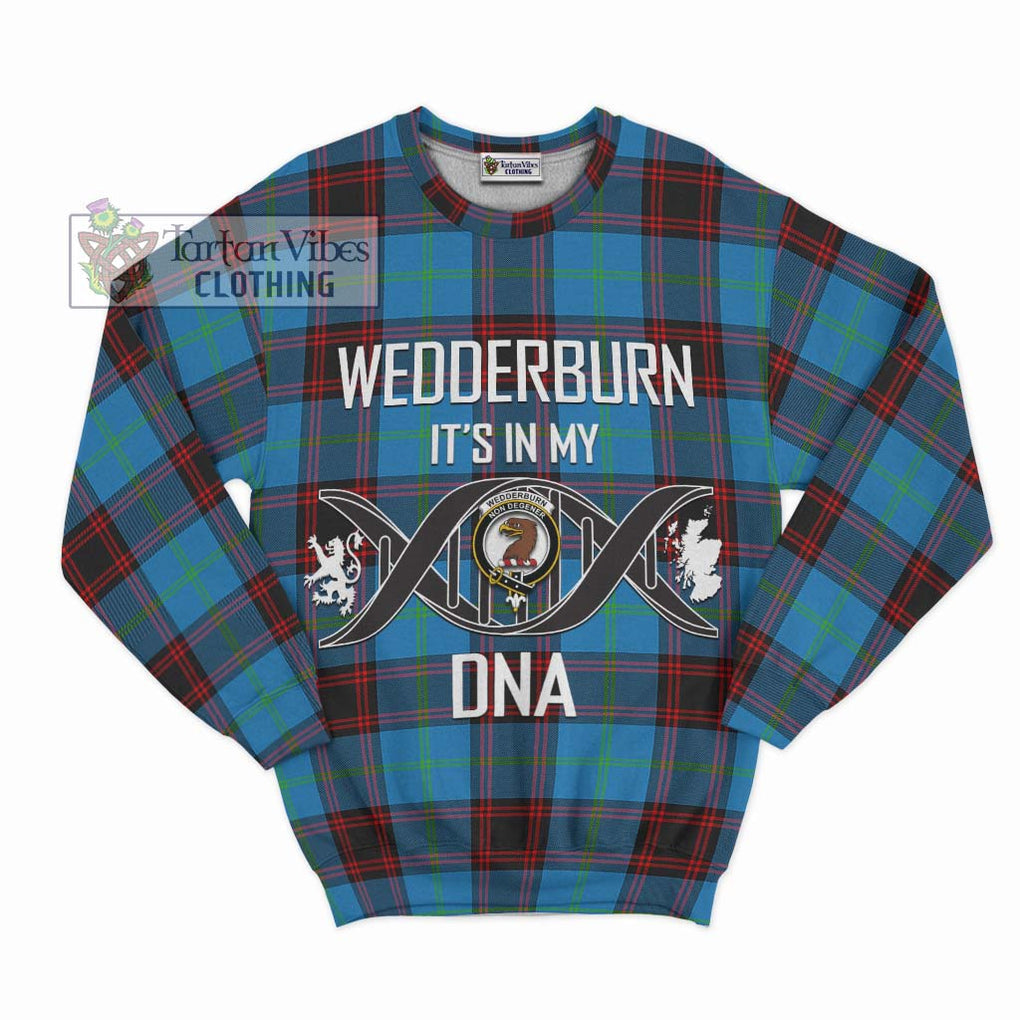 Wedderburn Tartan Sweatshirt with Family Crest DNA In Me Style - Tartan Vibes Clothing