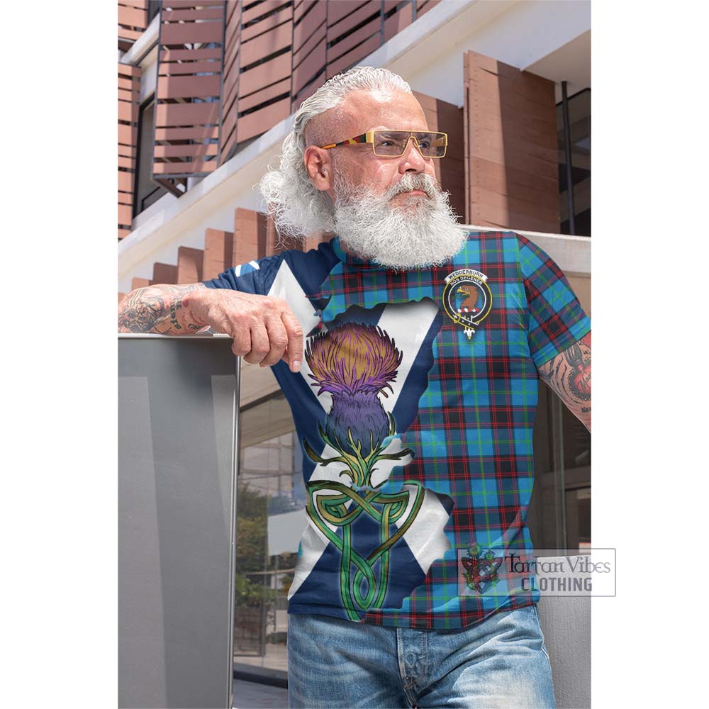 Tartan Vibes Clothing Wedderburn Tartan Family Crest Cotton T-shirt Scottish Thistle Celtic Inspired