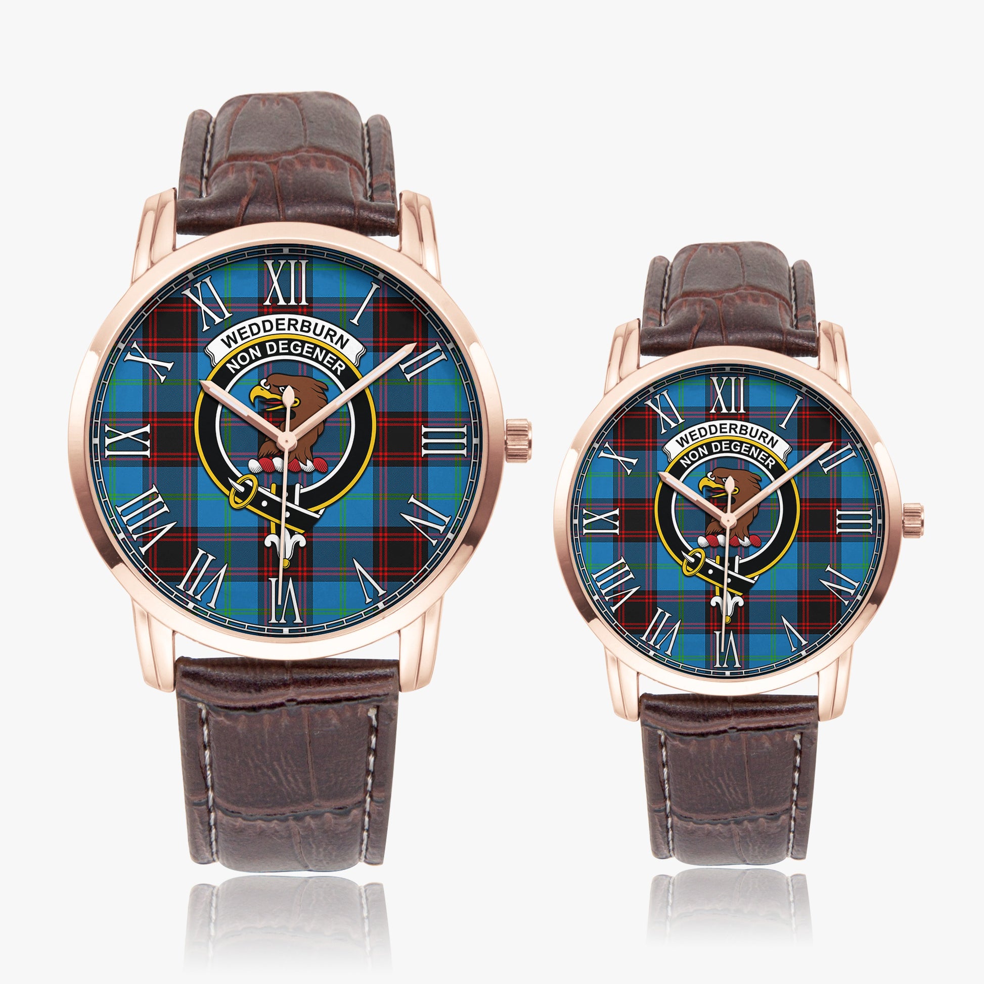 Wedderburn Tartan Family Crest Leather Strap Quartz Watch - Tartan Vibes Clothing