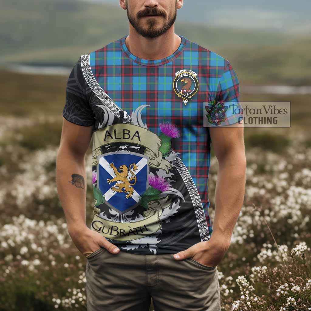 Wedderburn Tartan Family Crest T-Shirt Lion Rampant Royal Thistle Shield Celtic Inspired - Tartan Vibes Clothing