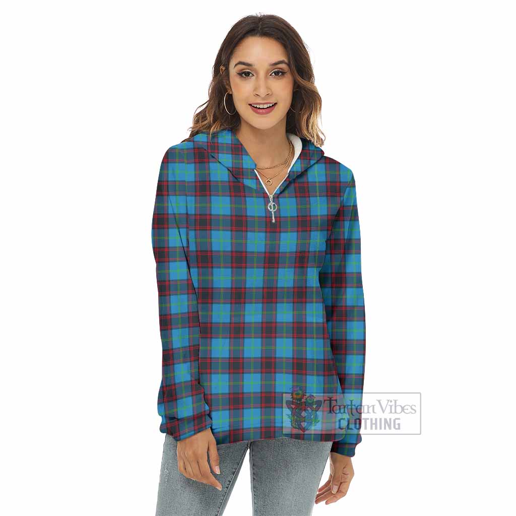Wedderburn Tartan Women's Borg Fleece Hoodie with Half Zip - Tartan Vibes Clothing