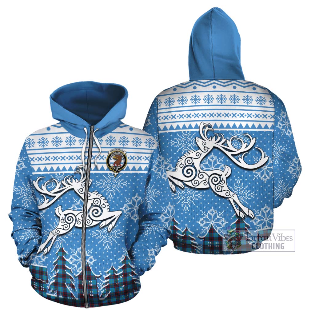 Wedderburn Clan Christmas Cotton Hoodie Celtic Reindeer Style - Tartan Vibes Clothing