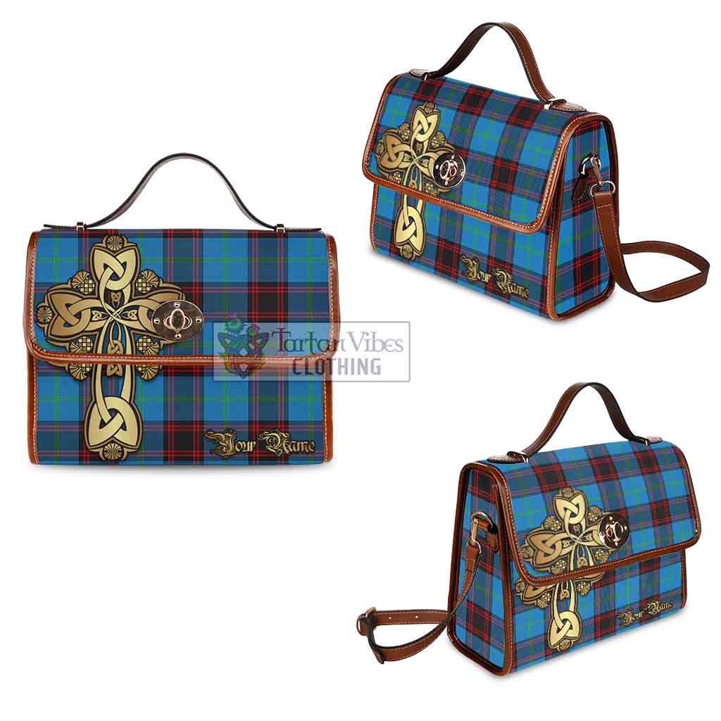 Tartan Vibes Clothing Wedderburn Tartan Waterproof Canvas Bag Golden Thistle Celtic Cross Style