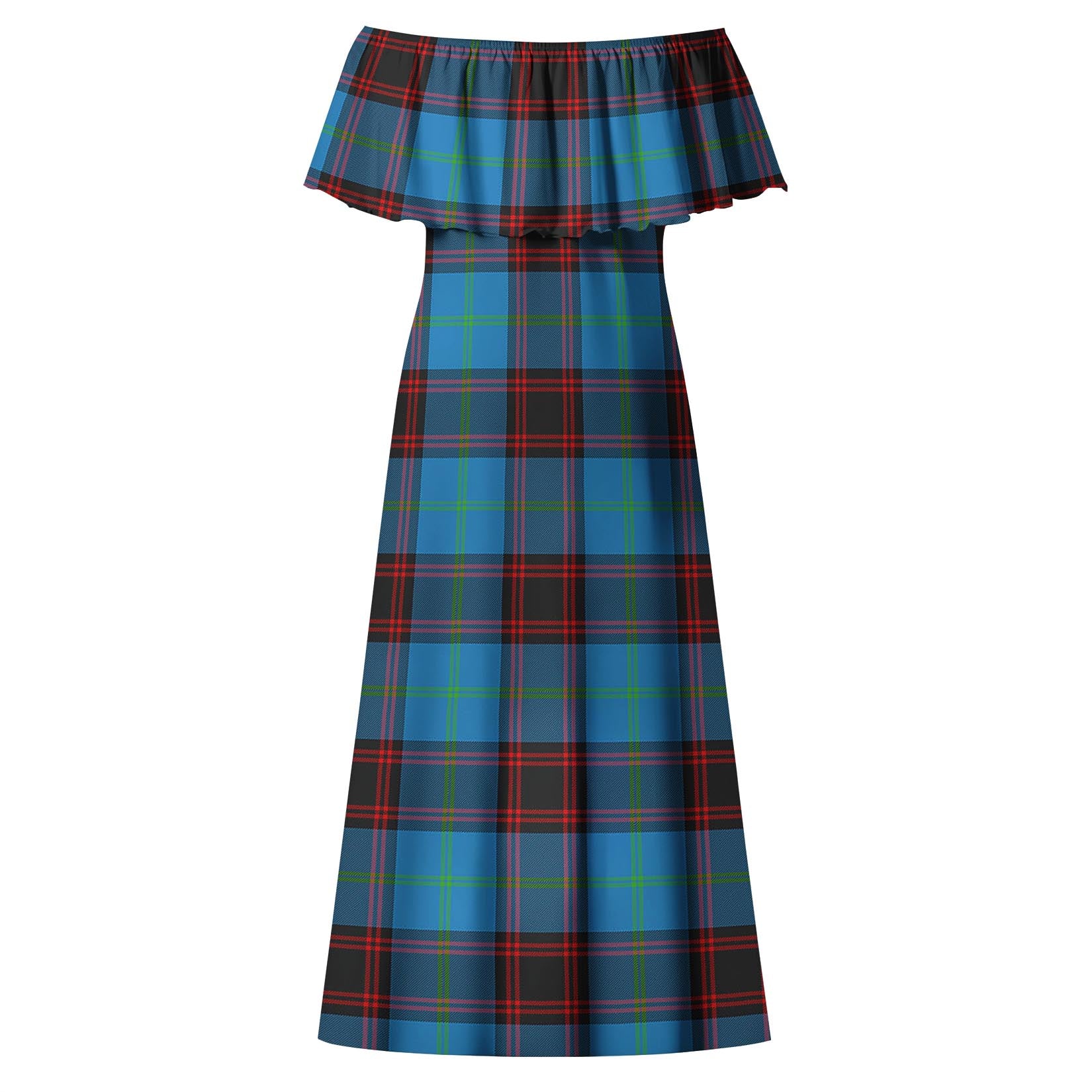 Wedderburn Tartan Off Shoulder Long Dress - Tartan Vibes Clothing