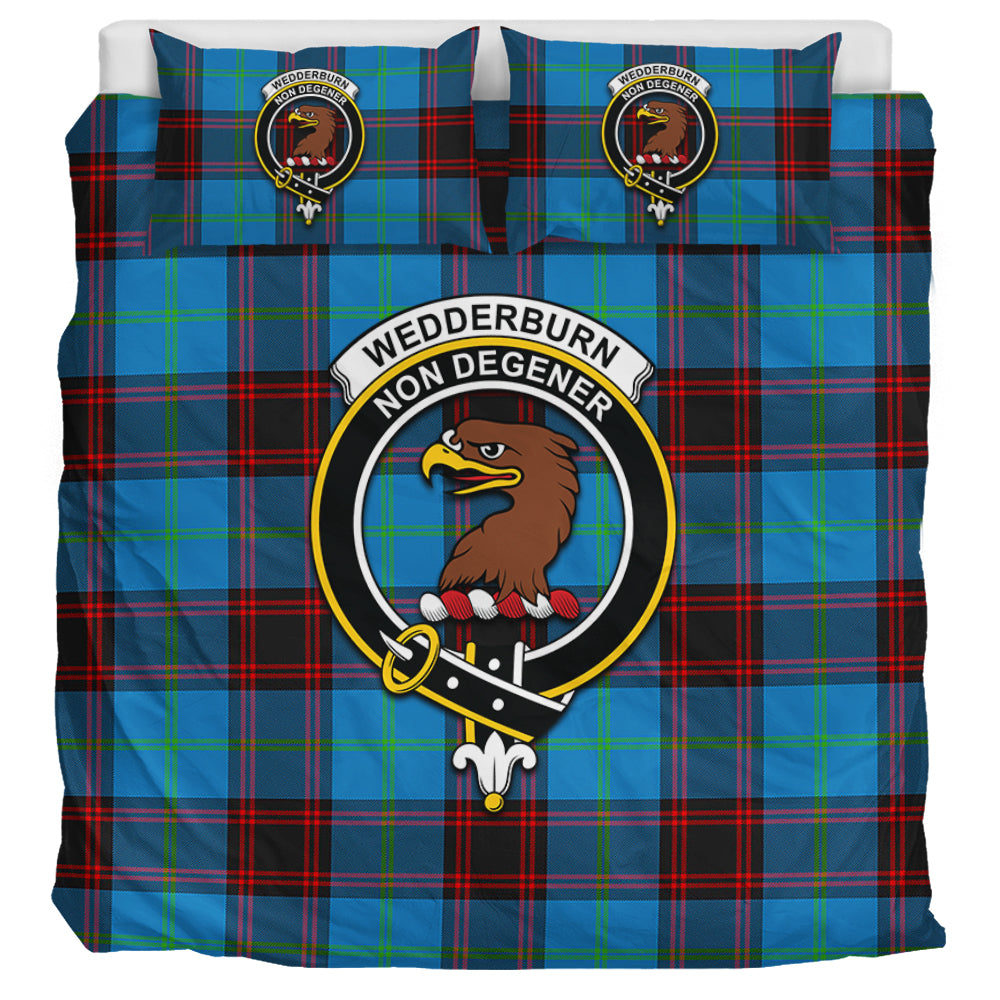 Wedderburn Tartan Bedding Set with Family Crest UK Bedding Set UK Super King 104*94 inch - Tartan Vibes Clothing