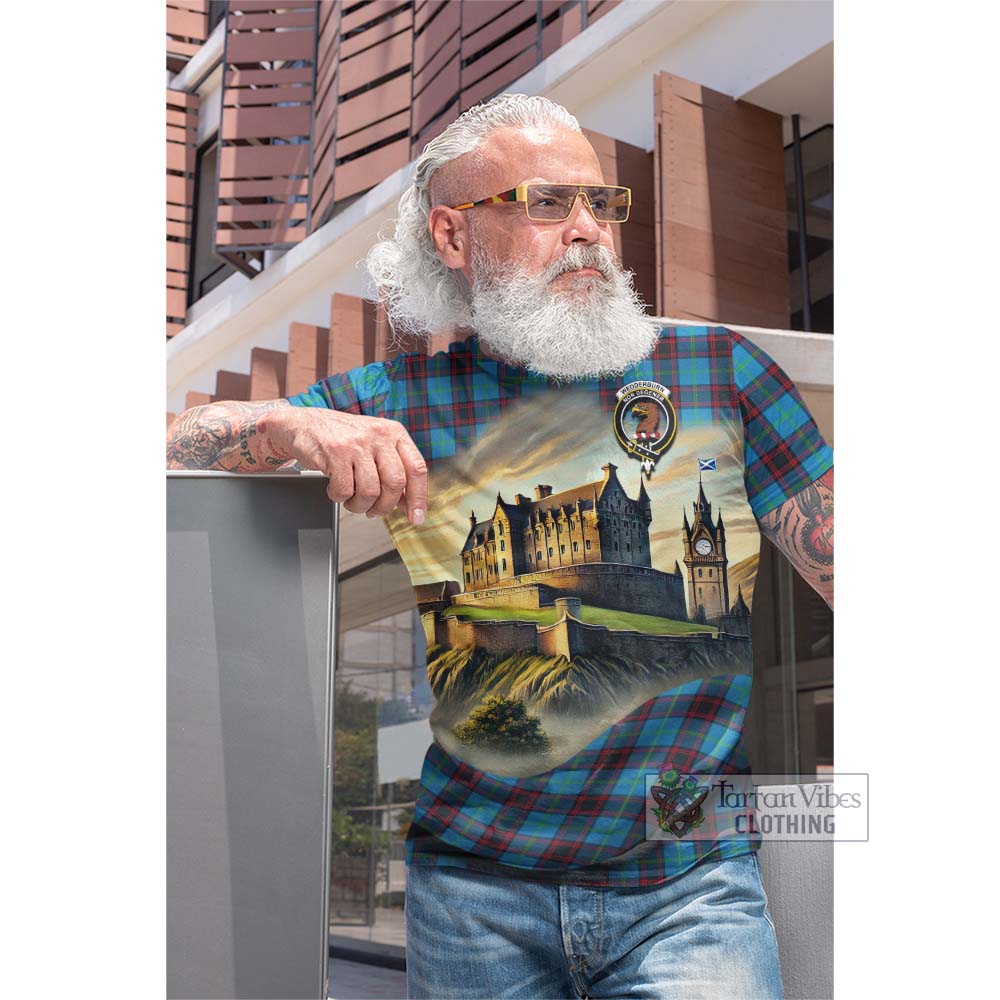 Wedderburn Tartan Family Crest Cotton T-shirt with Scottish Ancient Castle Style - Tartan Vibes Clothing