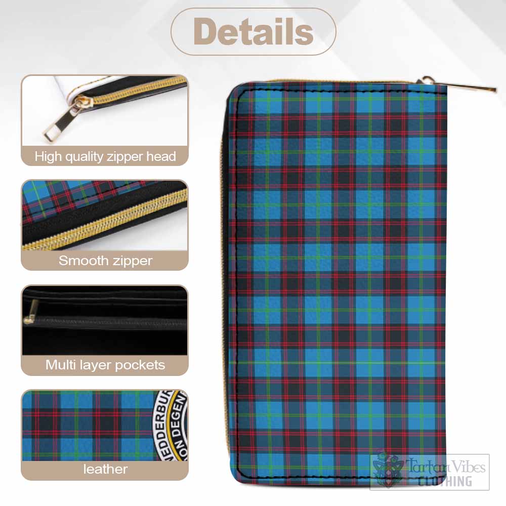 Wedderburn Tartan Women's Leather Wallet with Family Crest - Tartan Vibes Clothing