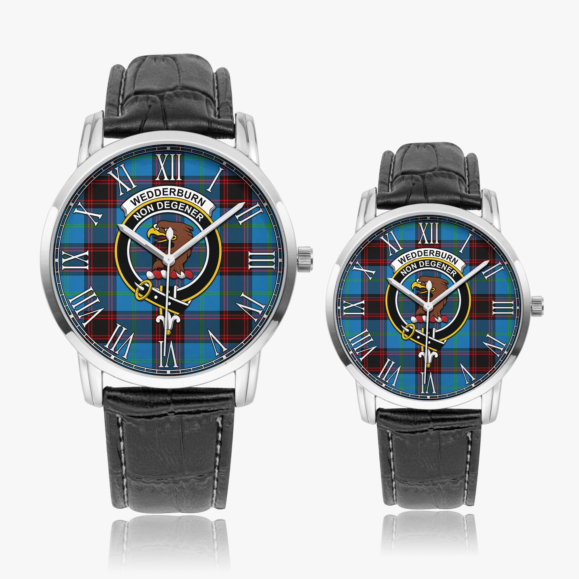 Wedderburn Tartan Family Crest Leather Strap Quartz Watch - Tartan Vibes Clothing