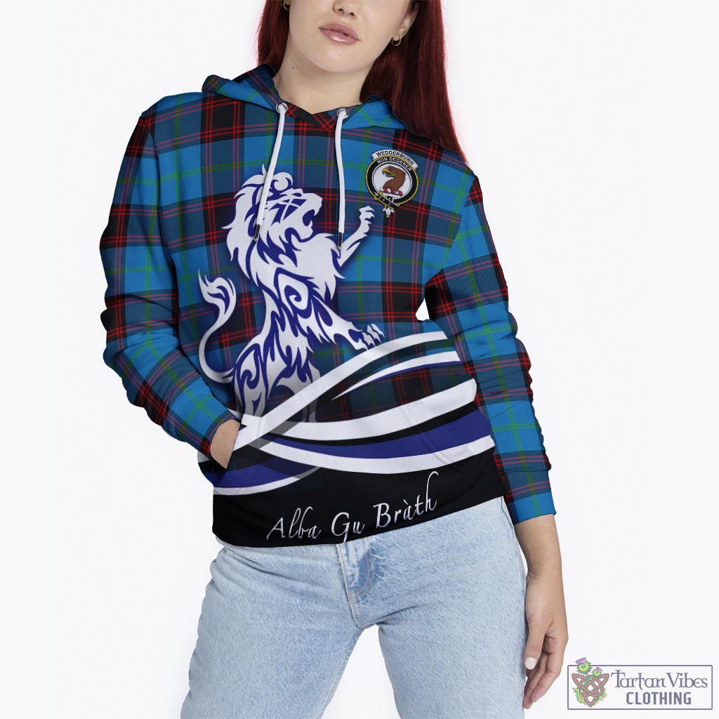 Wedderburn Tartan Hoodie with Alba Gu Brath Regal Lion Emblem - Tartan Vibes Clothing