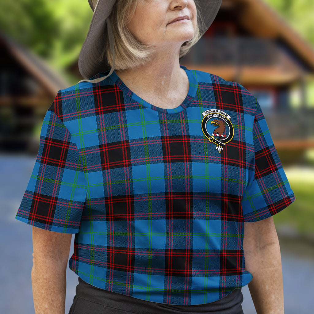Wedderburn Tartan T-Shirt with Family Crest - Tartan Vibes Clothing
