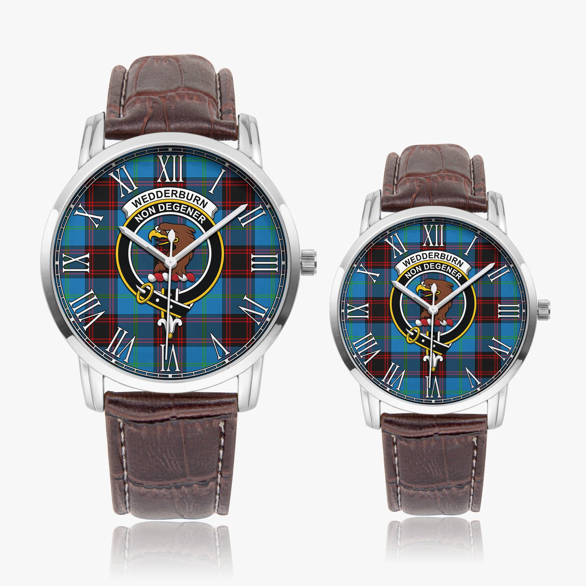 Wedderburn Tartan Family Crest Leather Strap Quartz Watch - Tartan Vibes Clothing