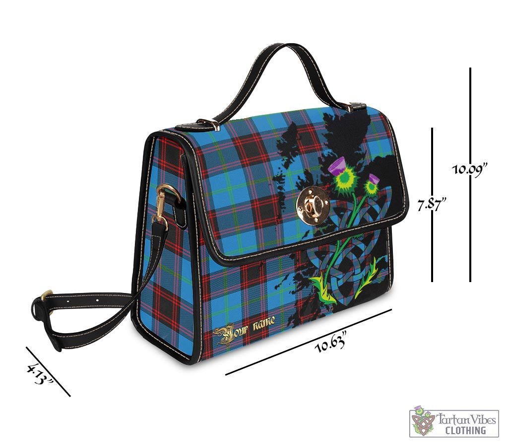 Tartan Vibes Clothing Wedderburn Tartan Waterproof Canvas Bag with Scotland Map and Thistle Celtic Accents