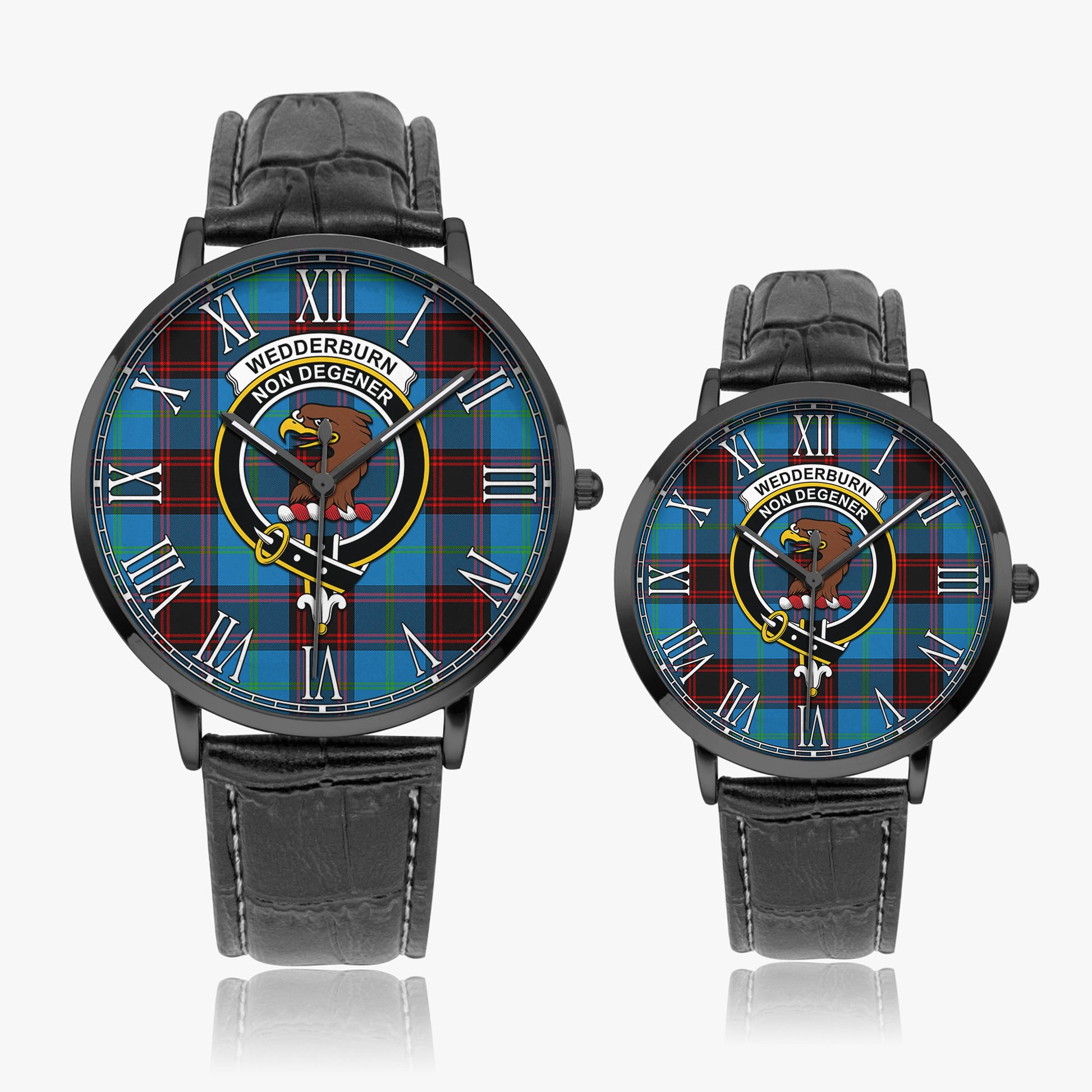 Wedderburn Tartan Family Crest Leather Strap Quartz Watch - Tartan Vibes Clothing