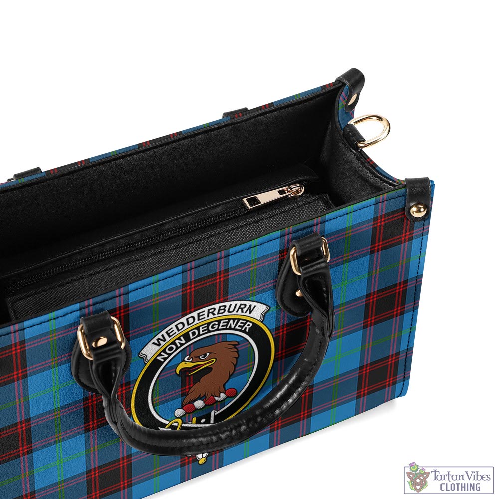 Wedderburn Tartan Luxury Leather Handbags with Family Crest - Tartan Vibes Clothing