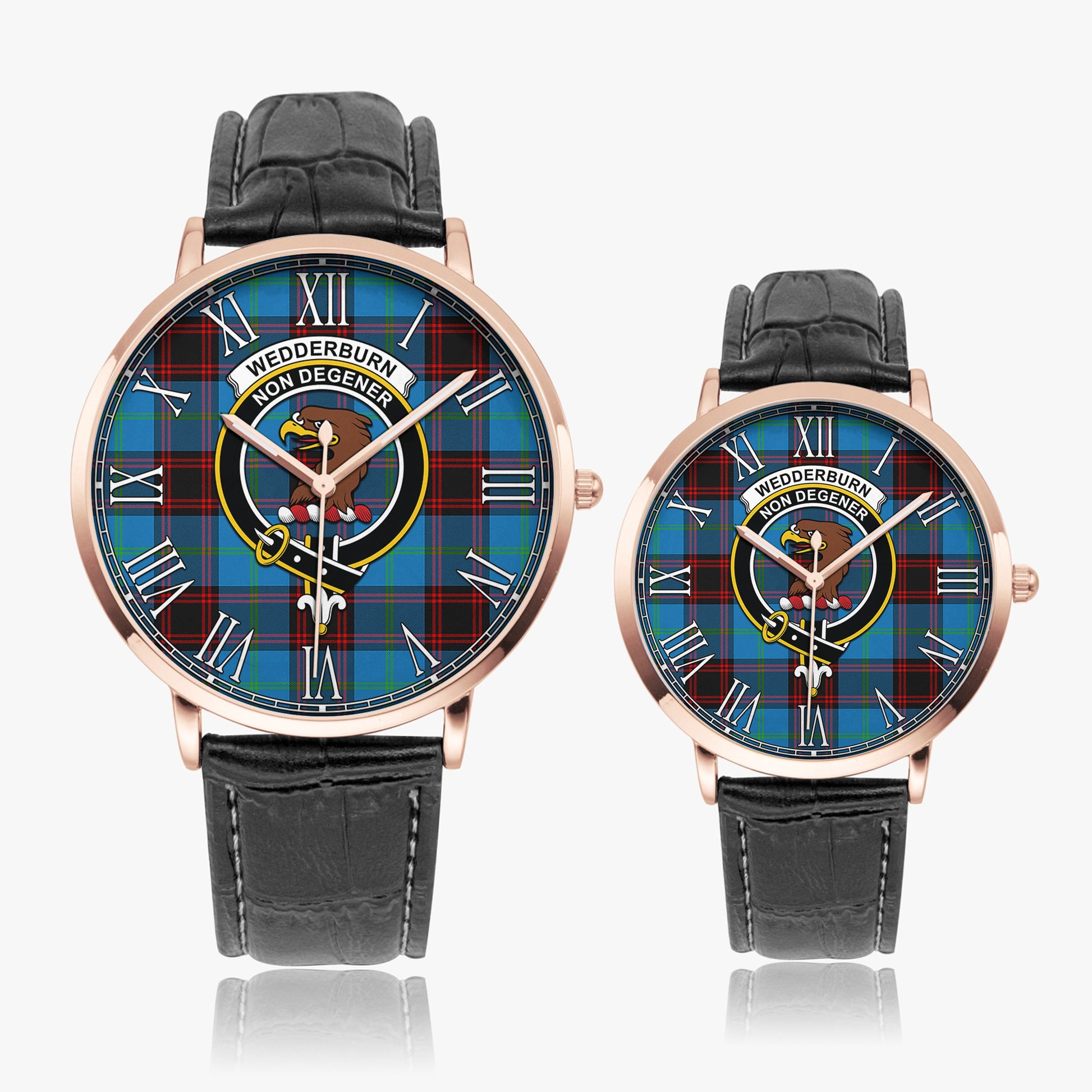 Wedderburn Tartan Family Crest Leather Strap Quartz Watch - Tartan Vibes Clothing