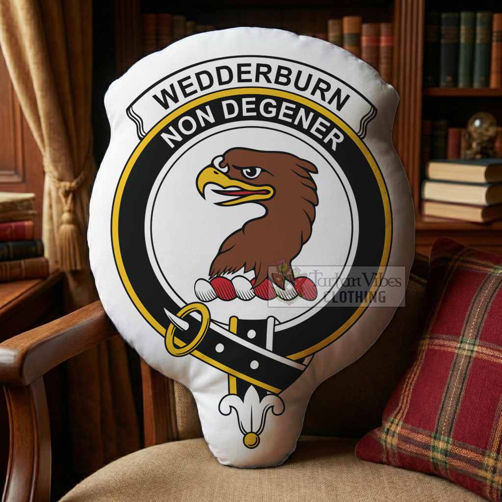 Wedderburn Clan Crest Shaped Throw Pillow, Scottish Clan Badge Decorative Pillow