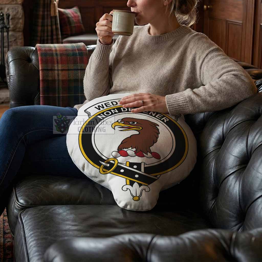 Wedderburn Clan Crest Shaped Throw Pillow, Scottish Clan Badge Decorative Pillow