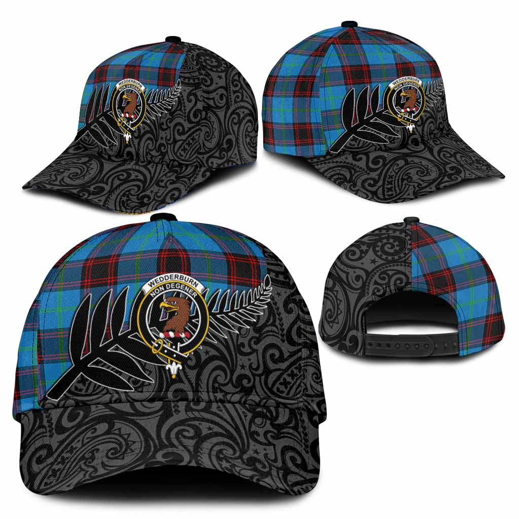 Wedderburn Crest Tartan Classic Cap with New Zealand Silver Fern Half Style