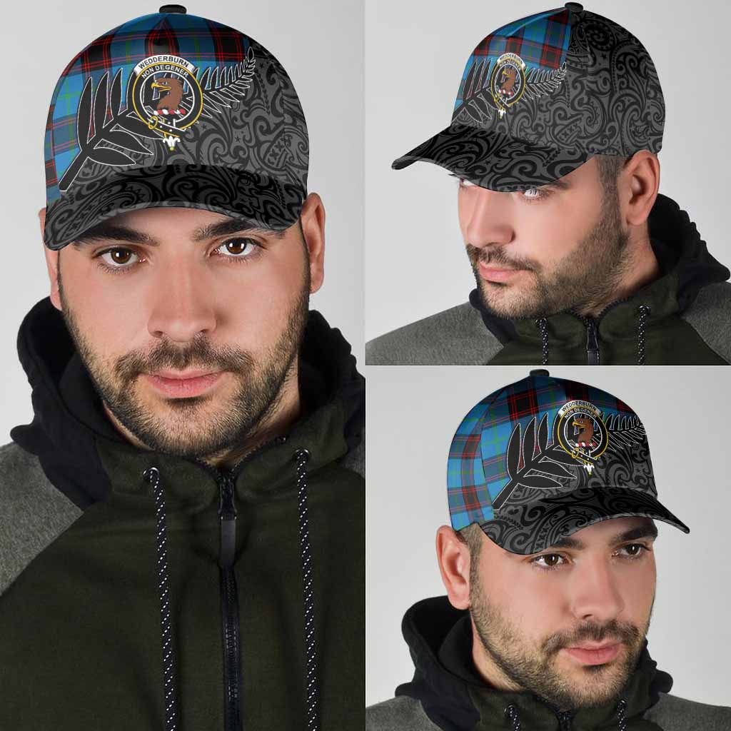Wedderburn Crest Tartan Classic Cap with New Zealand Silver Fern Half Style