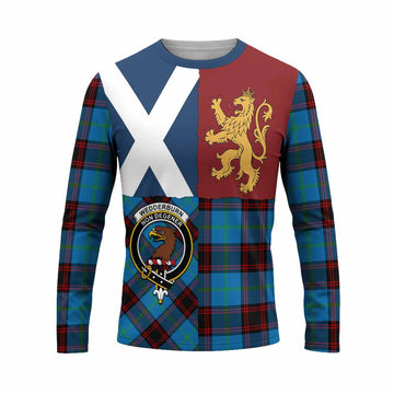 Wedderburn Crest Tartan Long Sleeve T-Shirt with Lion Rampant Saltire Style