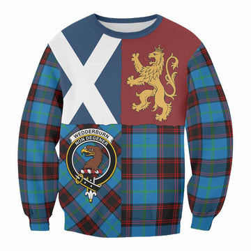 Wedderburn Crest Tartan Sweatshirt with Lion Rampant Saltire Style