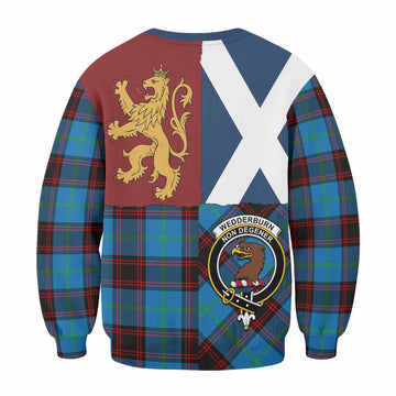 Wedderburn Crest Tartan Sweatshirt with Lion Rampant Saltire Style