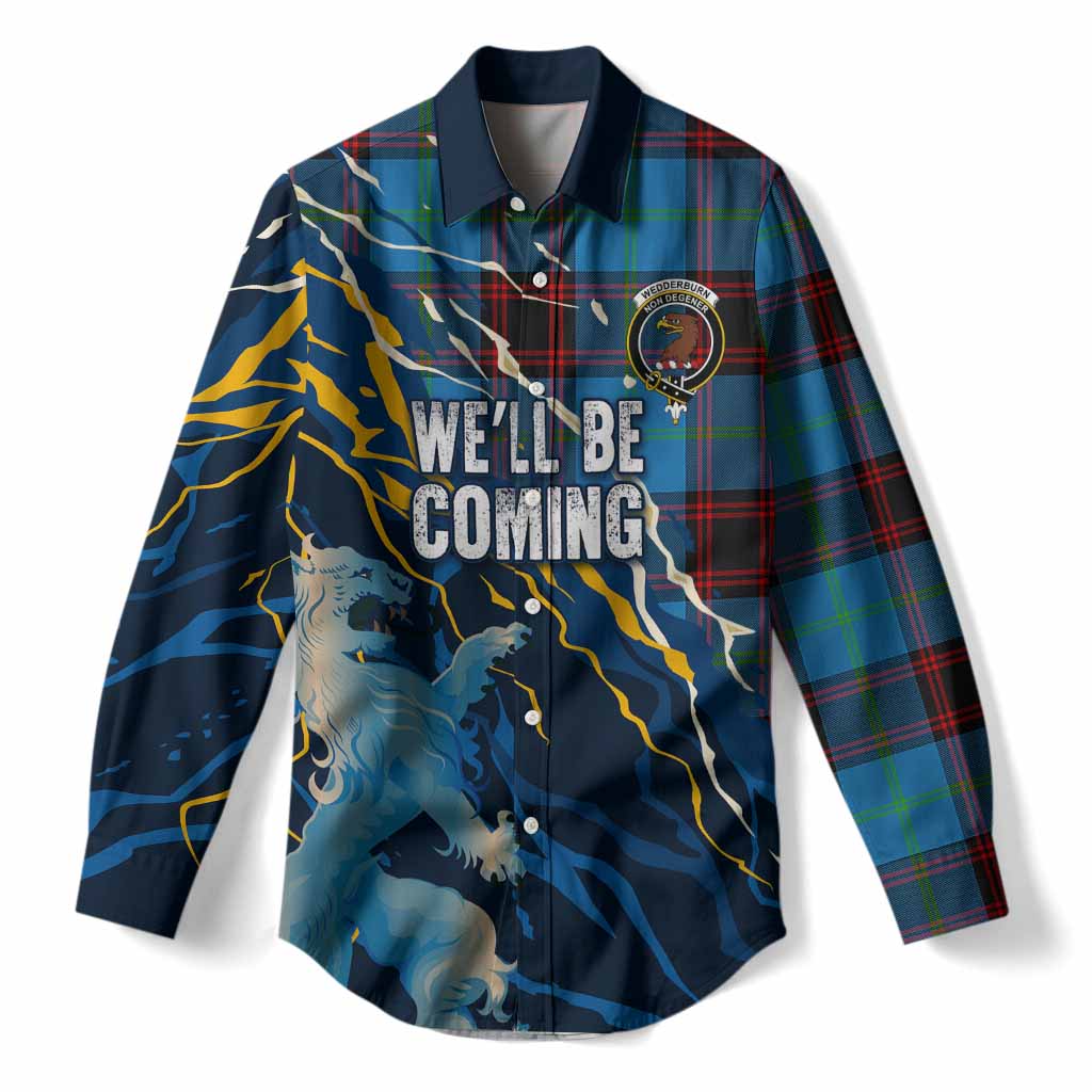 Wedderburn Scotland Tartan Women Casual Shirt WC2026 Football - We'll Be Coming