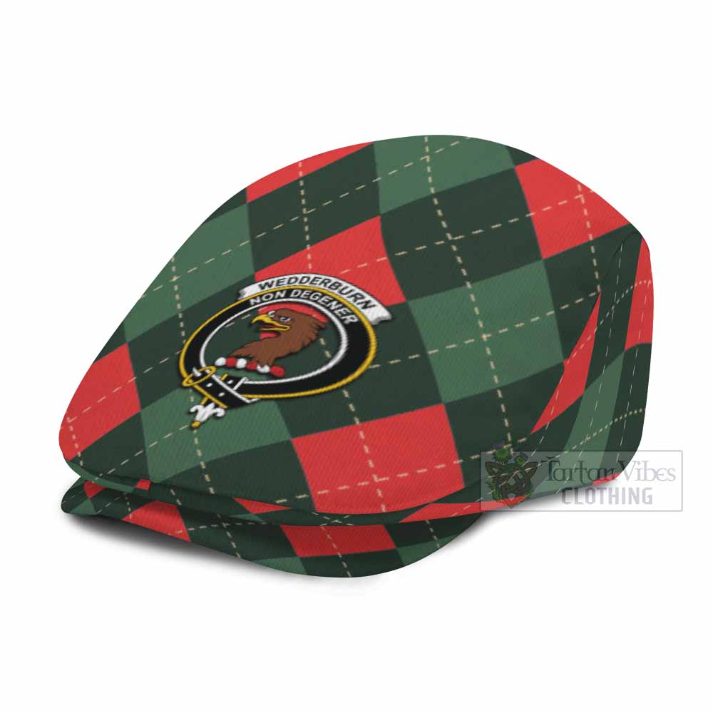 Wedderburn Scottish Family Crest Flat Cap, Jeff Cap Argyle Plaid Christmas Style - Tartan Vibes Clothing