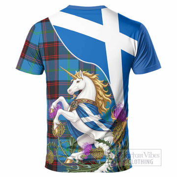 Wedderburn Scottish Tartan Crest Unicorn Heritage T-Shirt - Tartan Vibes Clothing