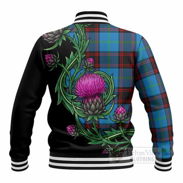 Wedderburn Tartan Baseball Jacket Resilient Scottish Thistle - Tartan Vibes Clothing