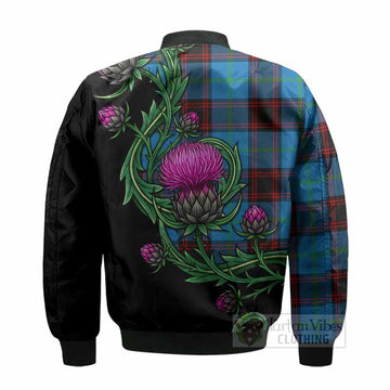 Wedderburn Tartan Bomber Jacket Resilient Scottish Thistle - Tartan Vibes Clothing