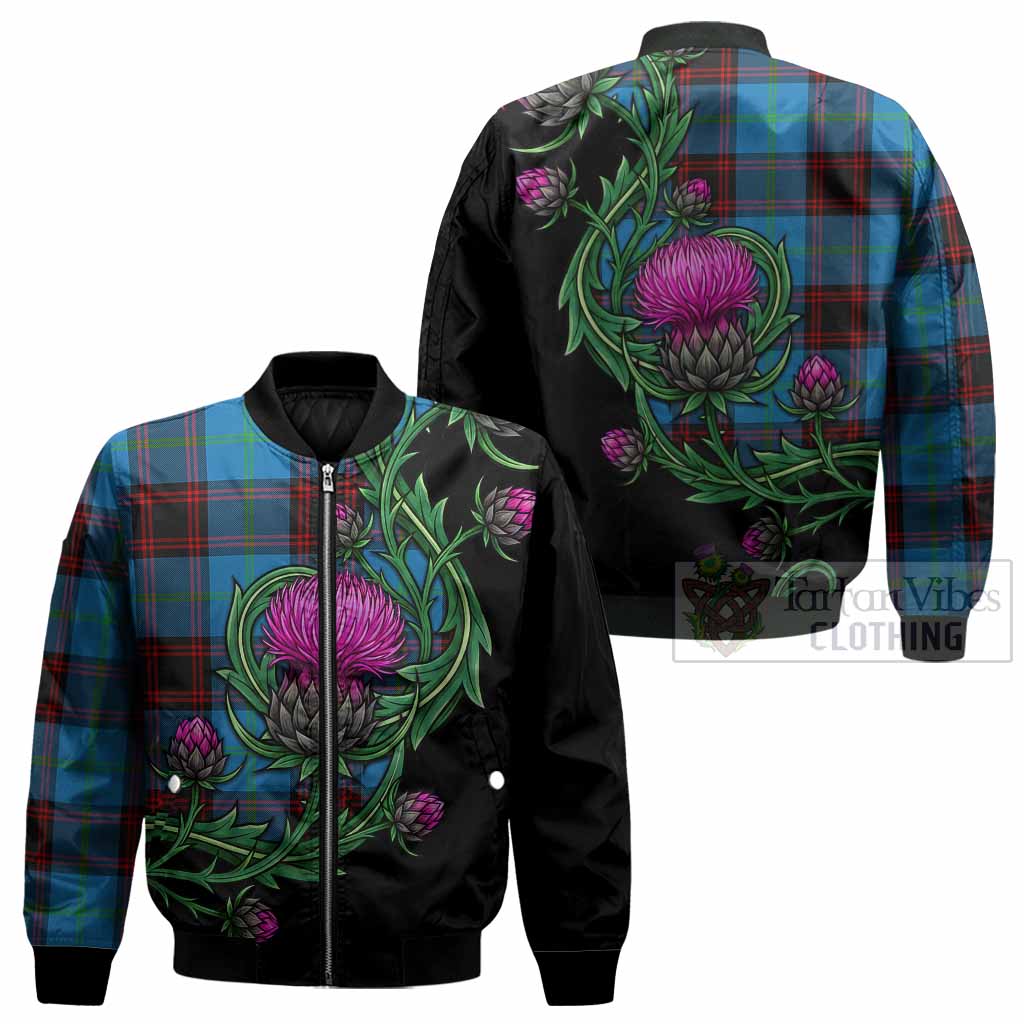 Wedderburn Tartan Bomber Jacket Resilient Scottish Thistle - Tartan Vibes Clothing