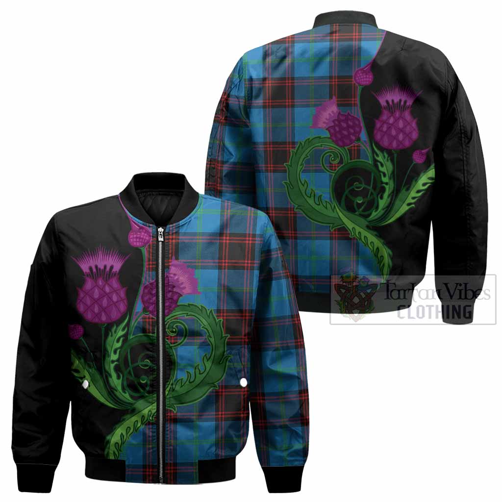 Wedderburn Tartan Bomber Jacket Traditional Scottish Thistle