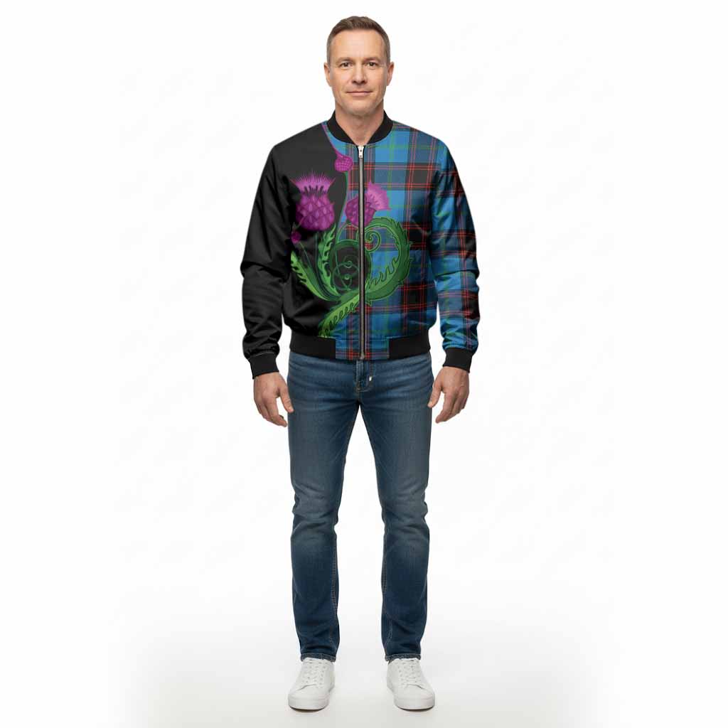 Wedderburn Tartan Bomber Jacket Traditional Scottish Thistle