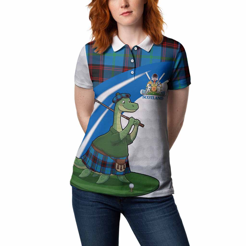 Wedderburn Tartan Crest Golf Nessie Women Polo Shirt Loch Ness Monster Sporty Style