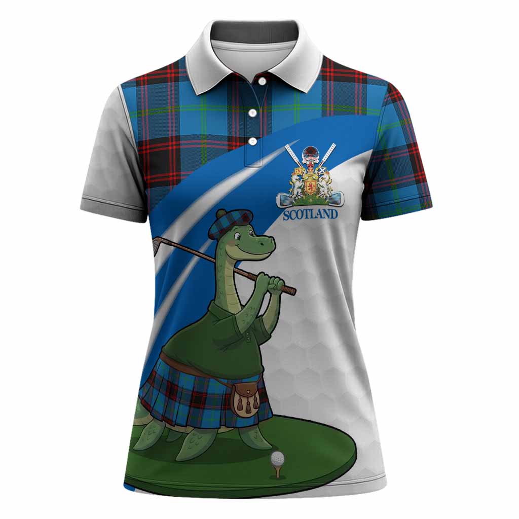 Wedderburn Tartan Crest Golf Nessie Women Polo Shirt Loch Ness Monster Sporty Style