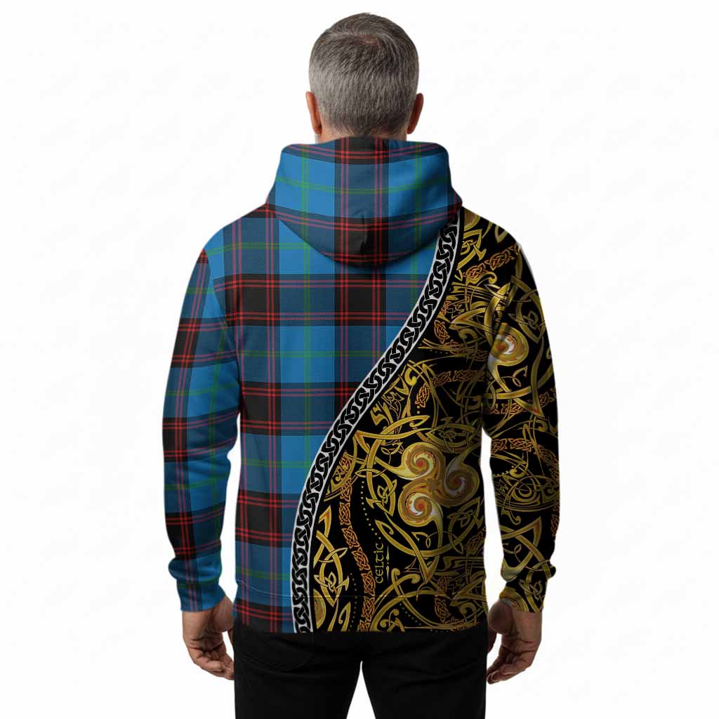 Wedderburn Tartan Crest Hoodie Celtic Knot and Triple Trickle Spiral Symbols
