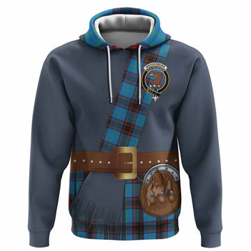 Wedderburn Tartan Crest Hoodie Kilt Costume Style