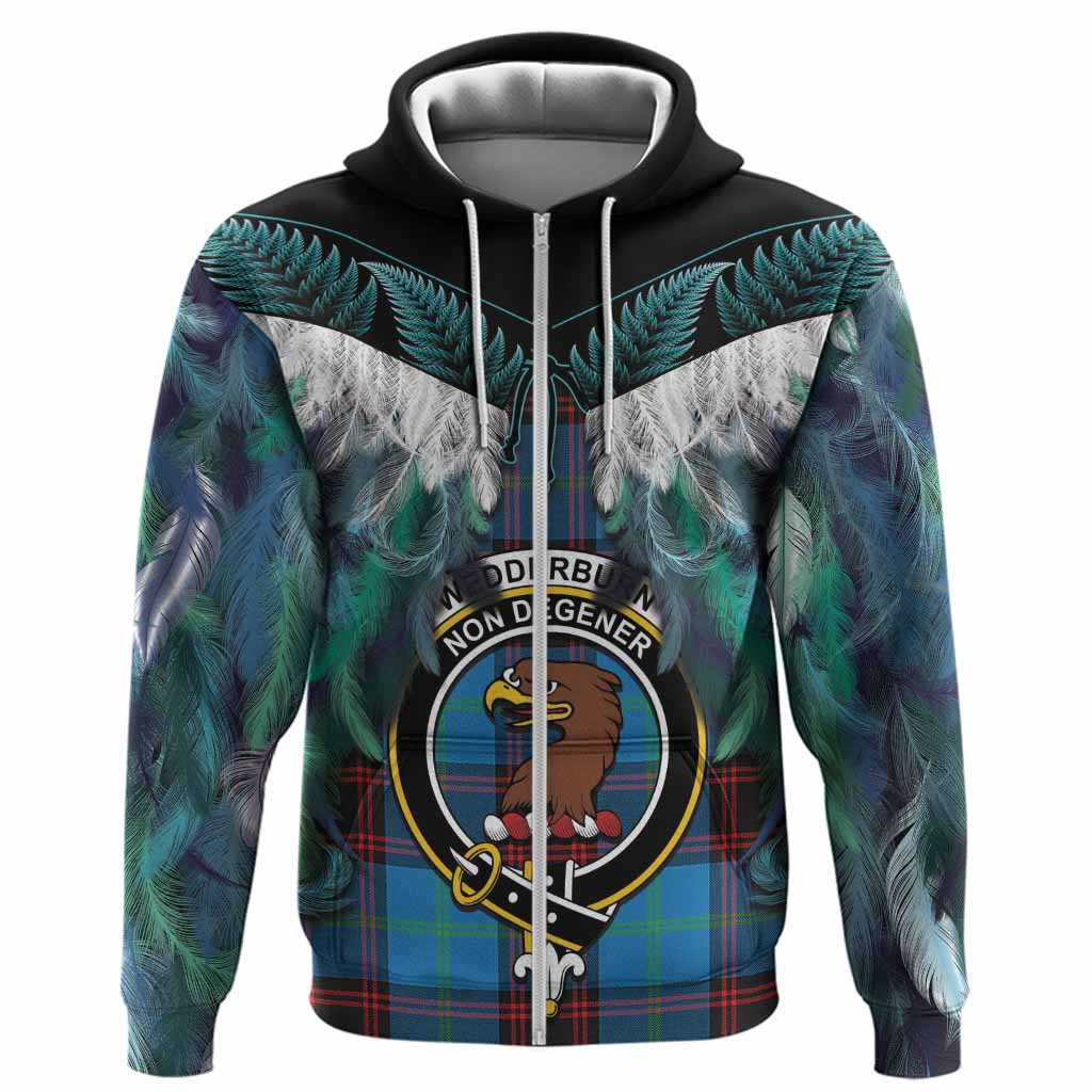 Wedderburn Tartan Crest Hoodie New Zealand Maori Korowai Cloak