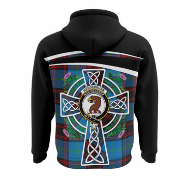 Wedderburn Tartan Crest Hoodie Scottish Thistle Celtic Cross Alba Gu Brath