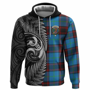 Wedderburn Tartan Crest Hoodie With New Zealand Silver Fern Maori Koru