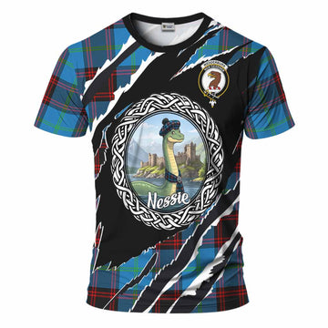Wedderburn Tartan Crest Loch Ness Monster T-Shirt Celtic Knot Nessie Art