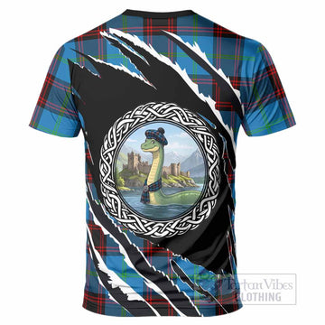 Wedderburn Tartan Crest Loch Ness Monster T-Shirt Celtic Knot Nessie Art