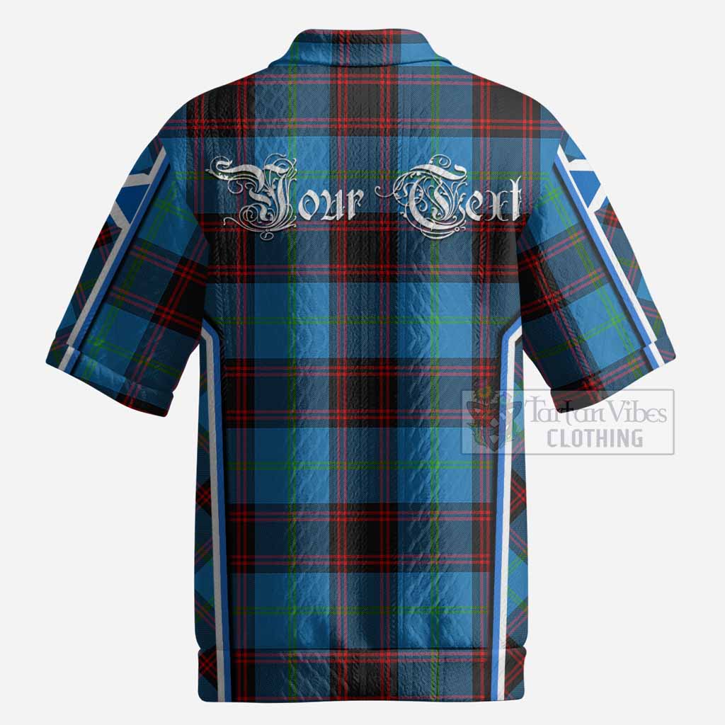 Wedderburn Tartan Crest Men’s Polo Sweater Top Scotland Coat of Arm Flag Style