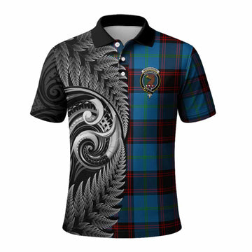 Wedderburn Tartan Crest Polo Shirt With New Zealand Silver Fern Maori Koru