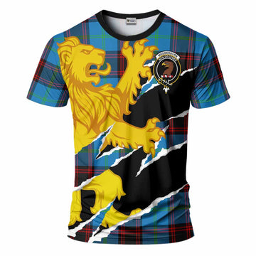 Wedderburn Tartan Crest Scottish T-Shirt Heraldic Golden Lion